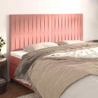 vidaXL Têtes de lit 4 pcs Rose 100x5x78-88 cm Velours3116641