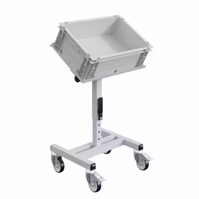 Chariot porte-bac inclinable et réglable – Plateau 610x140mm – Gris clair – Bac Europe – W020020011-GC