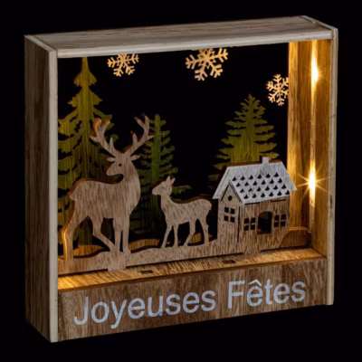 Décoration intérieure cadre en bois – feeric lights & christmas