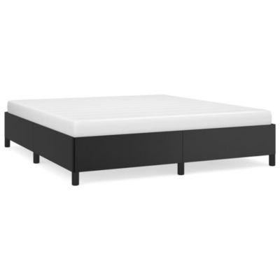 Lit double, Lit adulte, Cadre de lit sans matelas noir 160×200 cm similicuir