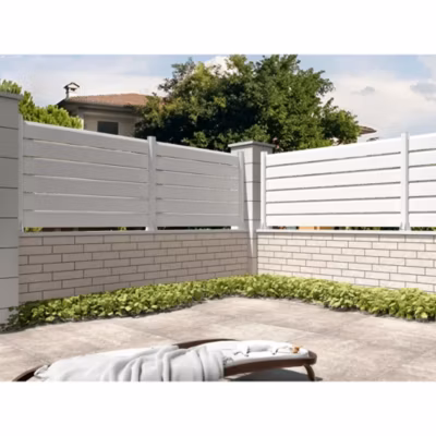 Clôture Brise vue Blanc L 1911 x H 1022 mm 7 lames