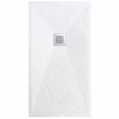 BALNEO Receveur de douche Stone Tray en résine minérale 80x140x2,5 cm blanc antidérapant