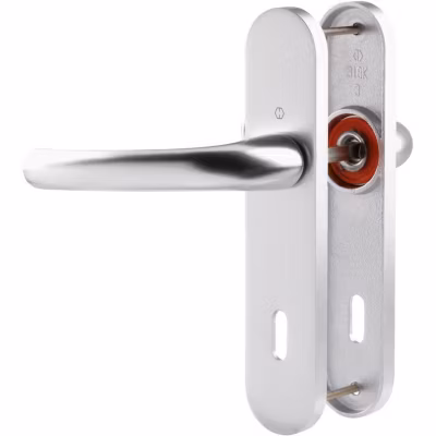 Poignée de porte intérieure – Tokyo – Hoppe Et Cie – Gris argent – Clé L – 165 mm