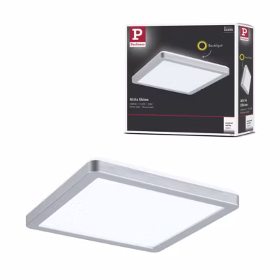 Panneau LED Atria Shine Backlight carré 190×190 mm 11,2W 900lm 4000K Chrome mat