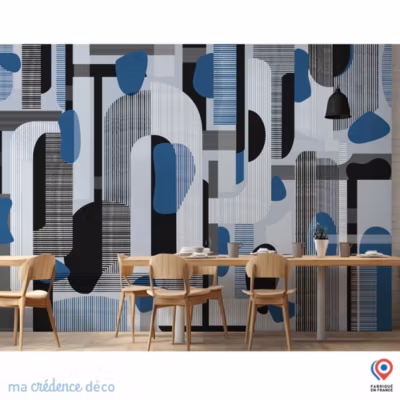 Papier peint Assemblage formes vagues – Intissé – 200 cm – 280 cm – MaCrédenceDéco