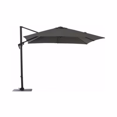 Parasol déporté rectangulaire en aluminium 3x4m Roma Gris