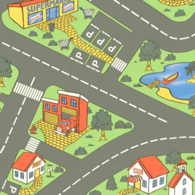 Sol Vinyle Circuit voiture pour enfants City – Rouleau de 4m x 2m