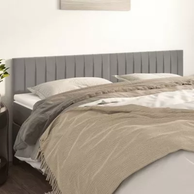 vidaXL 2x Têtes de Lit Meubles de Chambre à Coucher Accessoires de Lit Simple Têtes de Cadre de Lit Intérieur Gris Clair 346264