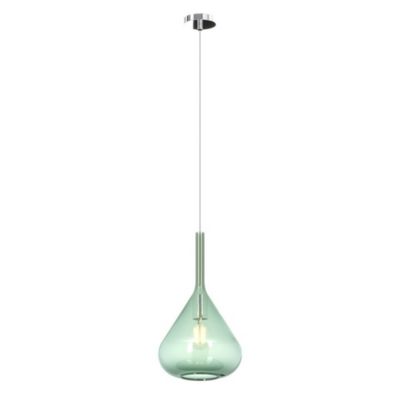 Suspension moderne Kona 1 lumière en verre vert – Culot E27 – Réglable jusqu&rsquo;à 250 cm de diamètre