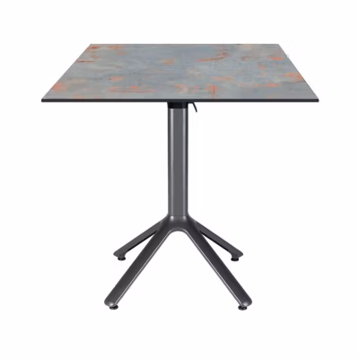 Table pliable Nemo pour intérieur/extérieur gris rouille 70×70 – Restootab