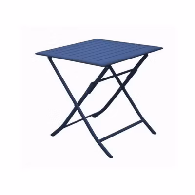 Table de jardin carrée PROLOISIRS Lorita – bleu 70 x 71 x 70 cm – pliante et pratique