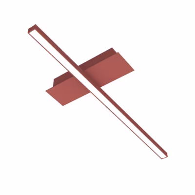 LUMICOM – SPLINT 1X Plafonnier, STRIP LED, 17W/m, 4000K, métal, rouge cowhide, L50cm