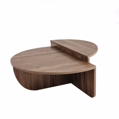 Table basse modulable 2 niveaux en demi-cercles design moderne PODIUM