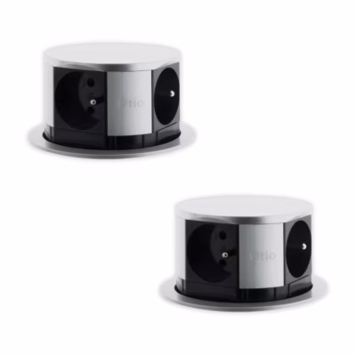2 Multiprises encastrables compacte inox – Otio