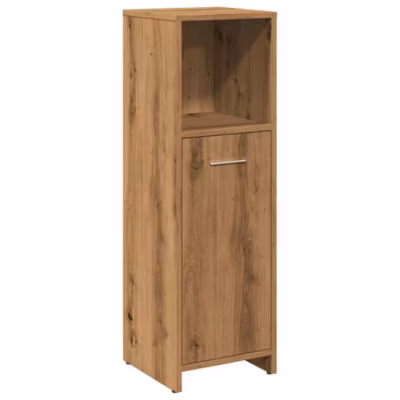 Armoire de bain chêne artisanal 30x30x95 cm bois d&rsquo;ingénierie vidaXL