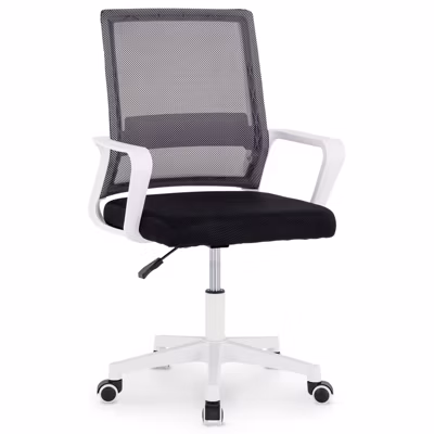 Chaise de bureau PERTH, Pivotante et réglable en hauteur, Tissu mesh, Avec accoudoirs, Noir