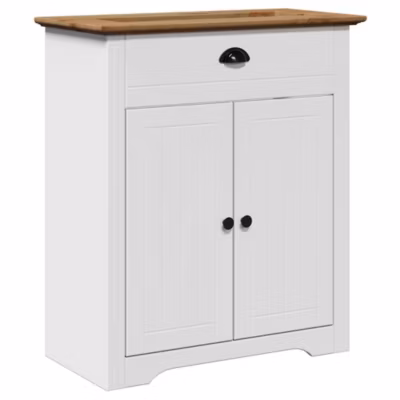 Armoire de lavabo de salle de bain BODO blanc marron 70x35x80cm vidaXL