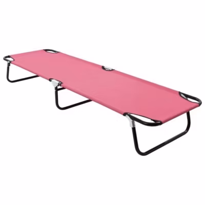 Chaise longue – VIDAXL – 310349 – Pliable – Acier enduit de poudre – Rose