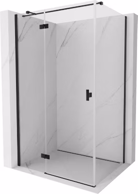 Mexen Mist-H T cabine de douche pivotante gauche 120 x 85 cm, transparent, noir – 8A5T-120-085-70-00-L