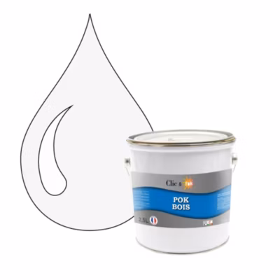 Peinture extérieure bois – Résistante aux intempéries POK BOIS – 2,5L – RAL 9016 – Blanc Signalisation – Clic & Pok