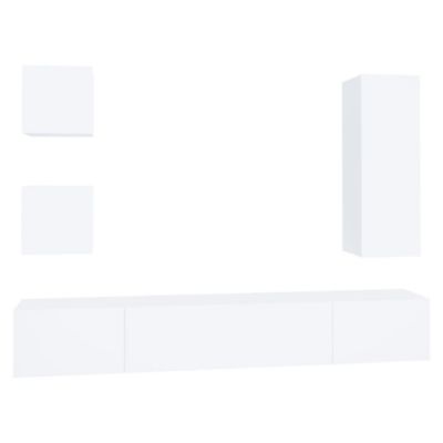 Prolenta Premium –  Ensemble de meubles TV 5 pcs Blanc Bois d&rsquo;ingénierie