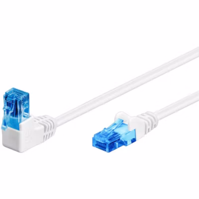 Câble RJ45 Cat6a coudé blanc 3 mètres GOOBAY