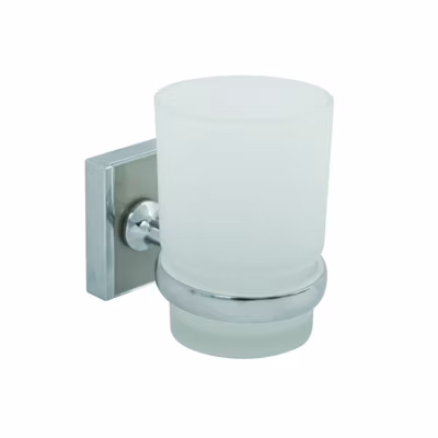Gobelet à  fixer Zinc Chromé ALBA Transparent MSV