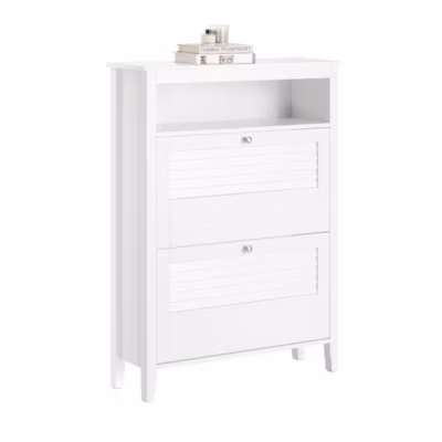 Armoire à Chaussures 2 Abattants Meuble d&rsquo;entrée Coffre, FSR152-W, SoBuy