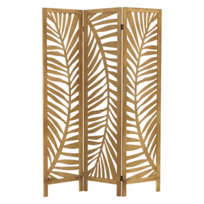 Paravent intérieur pliable ML-Design Fukuoka H170 cm naturel en bois 3 panneaux séparation de pièce
