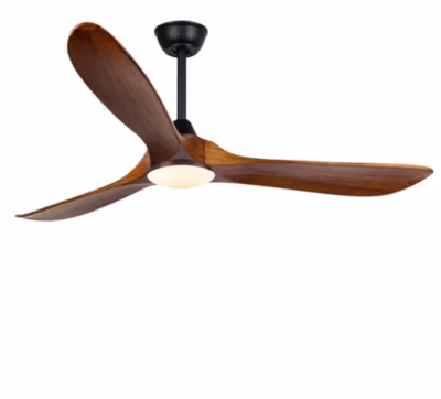 Ventilateur Plafond DC Reversible Silencieux Noir/Bois naturel Avec Lumière, Telecommande 152.4 cm – EXQUIO