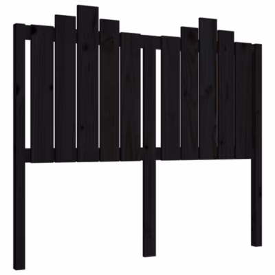 vidaXL Tête de lit Noir 126x4x110 cm Bois massif de pin 818464