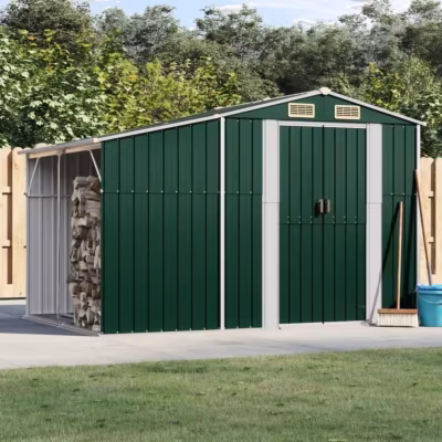 vidaXL Abri de jardin vert 277×192,5×179 cm acier galvanisé 3188286