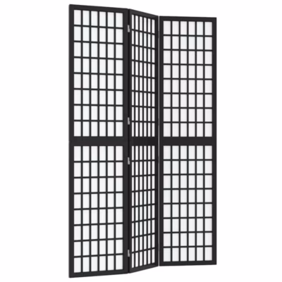 Cloison de séparation pliable 3 panneaux 120×170 cm Noir vidaXL