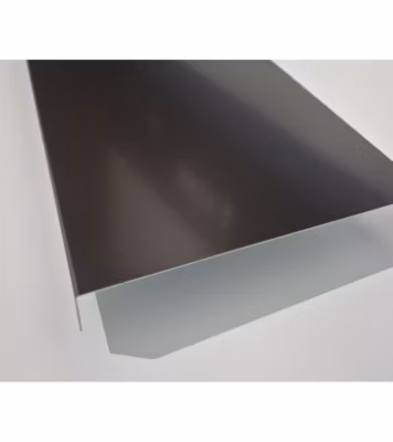 Bande de rive Marron, RAL 1247 Sat, épaisseur 1 mm, 1 pli retour 2,5 cm , Largeur  25 cm , Longueur 140 cm