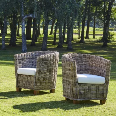 Lot de 2 fauteuils de jardin en kubu
