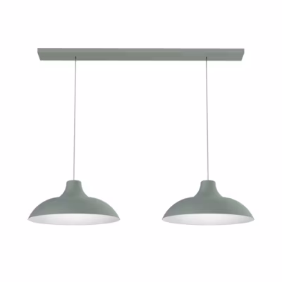 LUMICOM – PARIGINA TRACK Suspension, 2X E27, max 42W, métal, vert iceberg/blanc, D.30cm L.70cm
