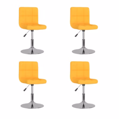 Prolenta Premium –  Chaises pivotantes à manger lot de 4 jaune tissu