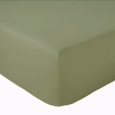 Drap Housse Uni bonnet 30 cm 100% Coton (90×190 cm – Vert)