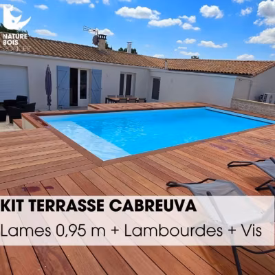 Kit terrasse complet – CABREUVA – Ep.21 mm x l.145 mm – L.0,95 m  / 10 m²