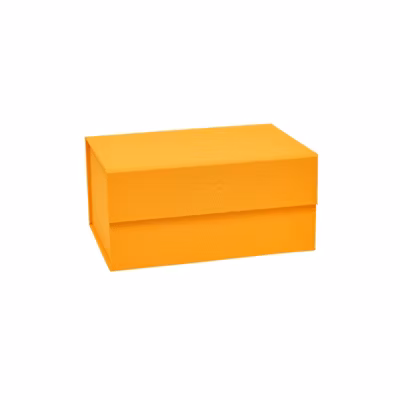 Boîte de rangement jaune en carton H12x24x17