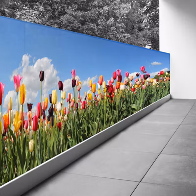 Brise vue Trompe l&rsquo;oeil – 130×422 cm – Tulipes 3617689699905