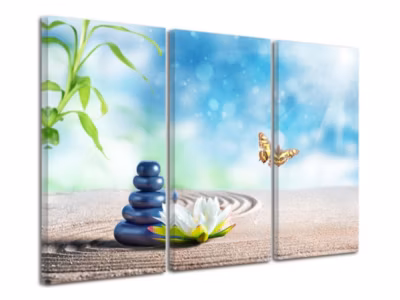 DECLINA, Tableau toile imprimée Zen, Tableau déco imprimé Zen Tranquility, 150×100 cm