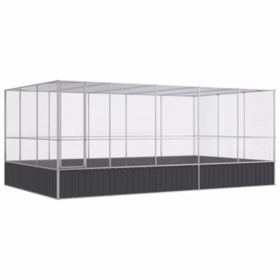 Volière avec extension argenté 518x307x212 cm acier vidaXL