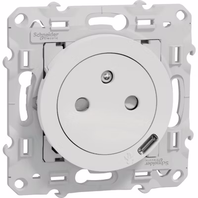 Prise de courant affleurante + Port USB C 10,5 W- Odace – Schneider Electric – 2P+T – 16 A