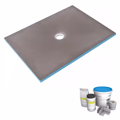 Receveur de douche à carreler 150 x 100 WEDI Fundo Primo rectangle écoulement centré + kit d&rsquo;étancheité