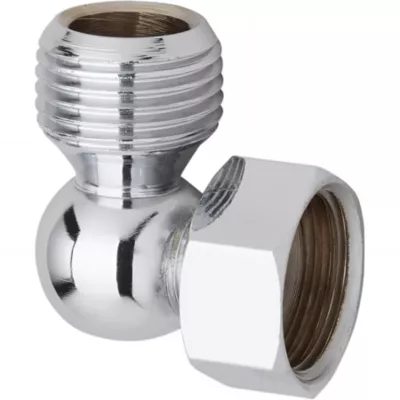Coude rotule chromé pour installation de plomberie sanitaire mâle de 3/4&Prime; (20×27) – femelle ecrou tournant de 3/4&Prime; (20×27)