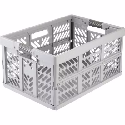 Casier de rangement professionnel pliant 45 litres – Gris Foncé