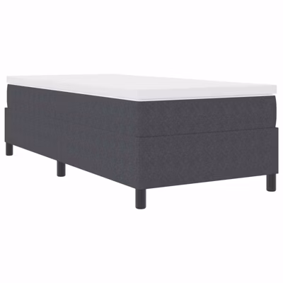 Lit simple, Lit adulte, Cadre de lit plateforme Gris foncé 90 x 190 cm tissu