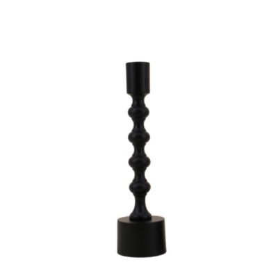 Bougeoir laqué noir mat 23cm, Adam