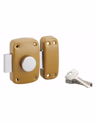 Verrou à bouton, cylindre diamètre 25 x 45 mm, 4 clés réversibles – SP